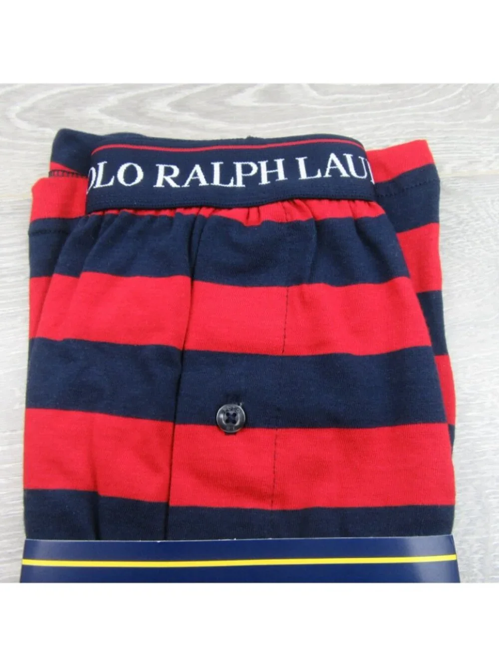 Polo Ralph Lauren Boxer Briefs Men's Size Medium Red Navy Striped NEW LBKBB1